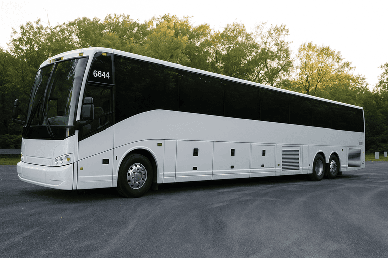 exterior of Charter Bus Rental Hackensack coach bus